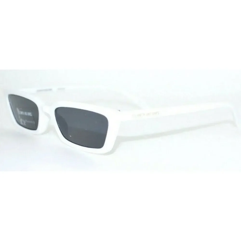 elizabeth and james white Small Rectangle frame black lens sunglasses wg01su03